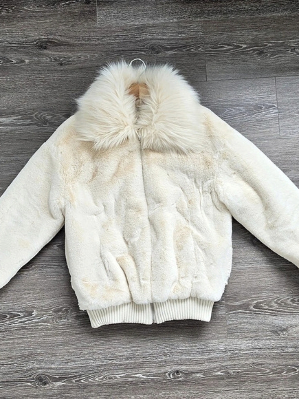Steve Madden Faux Fur Teddy Jacket Cream XS